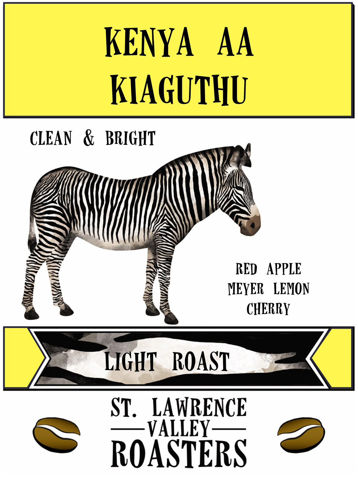 Kenya AA Kiaguthu coffee bag label