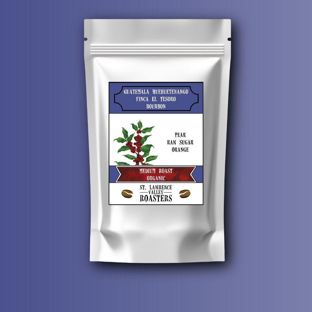 Guatemala Huehuetenango Finca El Tesoro Bourbon coffee bag label